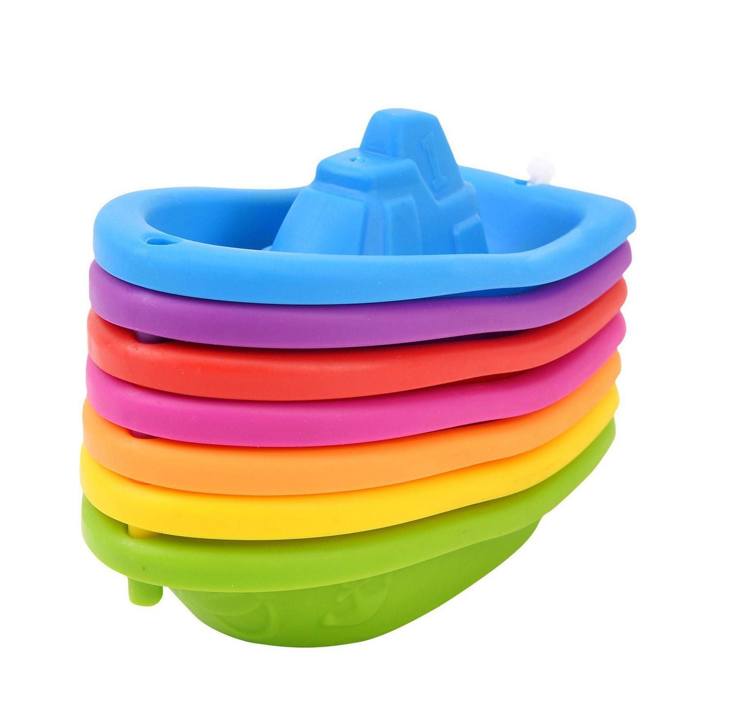 Bateaux empilables Jouet de bain kid connection 7 pièces Coloré, Souple