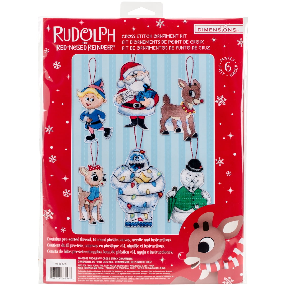 Dimensions® Rudolph Ornaments Plastic Canvas Kit