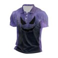 thumbnail image 4 of LIIPEE Halloween Graphic Polo Shirt For Men Short Sleeve Tennis Collar Shirts Male Comfortable Breathable Polos,XXXL, 4 of 5