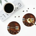 thumbnail image 5 of Balery 4 Pcs Log Cabin Insideleather Coasters Set, Drink Table Cup Coasters For Living Room Kitchen Coffee Decor, 5 of 9