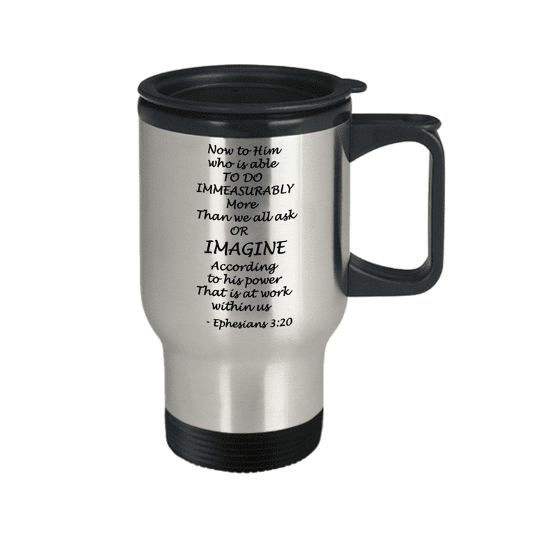 Maxam Stainless Steel Travel Mug with Tapered Bottom to Fit Most