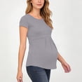 thumbnail image 5 of Axiiglly Maternity Shirts Short Sleeve Crew Neck Pleated Stretch Pregnancy T-Shirts Soft Comfortable Plus Size Tee for Women, S-4XL, 5 of 9