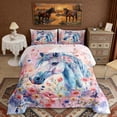 thumbnail image 2 of Erosebridal Oil Painting Horse Full Size Comforter Sets, Chic Flower Bedding Sets, 2 of 6