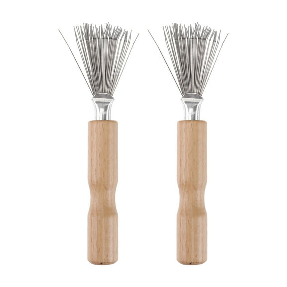 Niceauty Hair Brushes Cleaning Comb Cleaning Brush Wood 2PCS