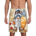 thumbnail image 1 of Balery Hello Summer Cute Gnome Pantalones cortos de pijama de punto de algodón para hombre con cinturilla y bolsillos-XX-Large, 1 of 6