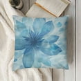 Qlo0ole Floral Throw Pillow Cushion Cover, Round Pattern of Blue Flower