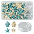 thumbnail image 2 of Jewelry Making Kits DIY Synthetic Turquoise Turtle & Starfish Stretch Bracelet Making Kits 13.5~18x13.5~14x4.5~8mm 26-27s, 2 of 5