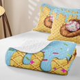 thumbnail image 4 of Castle Fairy Sport Baseball Quilt King,Ice Cream Glove Pattern King Coverlet Set,Brown Blue Pink, 4 of 7
