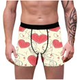 thumbnail image 2 of REORIAFEE Mens Underwear Briefs Valentine's Day Heart Print Breathable Boxer Briefs Mid-Rise Comfort Elastic Waistband Underwear Men Stretch Boxers Pink XXL, 2 of 8