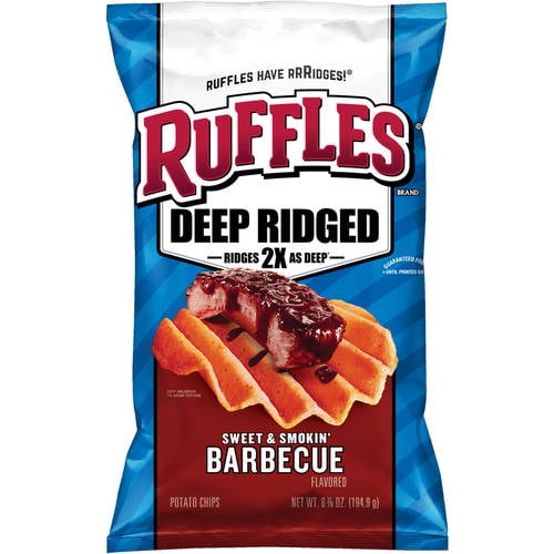 Ruffles Deep Ridged Sweet & Smokin' Barbecue Potato Chips, 6.875 Oz