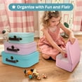 thumbnail image 6 of Jewelkeeper Paperboard Suitcases, Set of 3 â Nesting Storage Gift Boxes for Birthday Wedding Nursery Easter Office Decoration Displays Toys Photos â Retro Pastel Design, 6 of 7