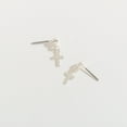thumbnail image 2 of Women's Silver Drop Cross Ear Sense Earrings by Howard's, 2 of 3