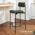 thumbnail image 4 of CZMJY Your Kitchen Island & Dining Space with Sleek Armless Counter Height Bar Stools – Modern PU Faux Leather Comfort, Stylish Design, and Perfect Home Accent in a Convenient Set of 2,Moss Green, 4 of 9