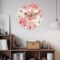 thumbnail image 2 of Wall Clock Pink Red Coral Clocks PVC Silent Non-Ticking Battery Operated Decorative Ocean Marine Life Round Clock for Home Living Room Kitchen Bedroom Office School Wall Decor 10 Inch, 2 of 9