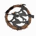 thumbnail image 2 of WWC Halloween Wreath, Purple LED Witch and Bats Wreath, Gothic Halloween Decorations Wreath for Front Door and Fireplace, Indoor Outdoor Party Decor, 2 of 7