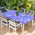 thumbnail image 2 of Cute Camels Table Cloths for 3 Foot Rectangle Tables, Desert Animals Houses Palm Trees Fantasy Purple Patio Waterproof Elastic Fitted Tablecloths, Washable Rectangular Table Cover for Camping, 2 of 8