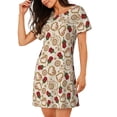 thumbnail image 2 of Vsdgher Chemise de Nuit à Manches Courtes Motif Rose pour la Saint-Valentin, Col Rond, Mignonne, Confortable, 2 of 6
