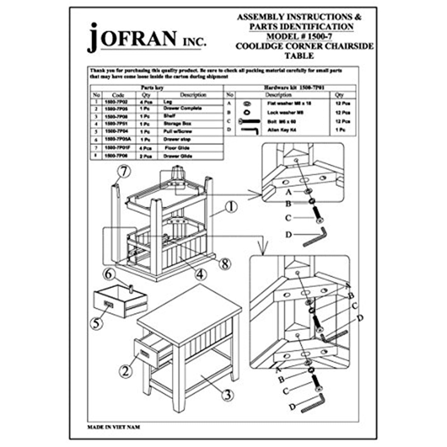 Coolidge Corner One Drawer Chairside TableQuantity1