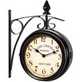 thumbnail image 1 of Reloj de pared de la estación de tren de dos lados, reloj de diseño vintage negro, 11 kaili Sencillez, 1 of 2