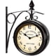 thumbnail image 1 of Reloj de pared de la estación de tren de dos lados, reloj de diseño vintage negro, 11 kaili Sencillez, 1 of 2