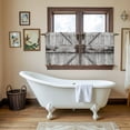 thumbnail image 4 of Vintage Gate Tier Curtains 36 Inch Length, Farmhouse Wooden Grain Shabby Chic Door Cafe Short Curtains for Bathroom Over Sink, Small Kitchen Curtain Light Filtering Tiered Drapes 2 Panels 27.5"Wx36"L, 4 of 8