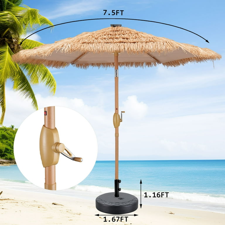 grass patio umbrella Tangkula 7.2Ft Tiki Umbrella, Hawaiian Style Outdoor PE with Tilt Adjustment, 8 Ribs, Portable Thatched Beach Umbrella for Garden, Yard, Poolside : Patio, Lawn & Garden The smart triple 7 Ft. Sea Grass Umbrella