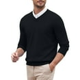 thumbnail image 2 of YMNXA Mens Sweaters Long Sleeve V Neck Solid Color Knitted Fashion Comfortable Top For Casual Daily Wear Black S, 2 of 4