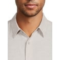 thumbnail image 7 of Cafe Luna Men's and Big Men's Short Sleeve Linen-Cotton Tuck Panel Woven Shirt, Sizes S-5XL, 7 of 7