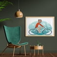 thumbnail image 2 of Geek Wall Art with Frame, Geek Hipster Guy Riding a Vintage Bicycle and Travelling the World Carpe Diem Theme, Printed Fabric Poster for Bathroom Living Room, 35" x 23", Multicolor, by Ambesonne, 2 of 2