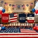 thumbnail image 5 of YiJuHui Independence Day Chair Covers Set of 4, Patriotic Memorial Day 4th of July Decorations for Home Kitchen Dining Party, Reusable Polyester Holiday Chair Back Covers, Flag Theme Party Supplies, 5 of 7