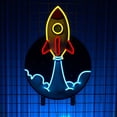 thumbnail image 5 of Handmadetneonsign Rocket Dachshund Neon Sign, Rocket Wall Art Decor, Rocket Led Light, Bedroom Wall Decor, 5 of 5