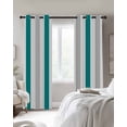 thumbnail image 2 of Bronze Grey Stripe Blackout Curtains for Bedroom, Modern Farmhouse Vertical Striped Room Darkening Window Drapes for Living Room, Thermal Insulated Grommet Curtains, 27.5x39 inch, 2 Panels, 2 of 9