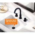 thumbnail image 2 of Hupicker 8 Inch 2 Handle Brushed Nickel Widespread Bathroom Faucets for Sink 3 Hole, Faucet for Bathroom Sink with Pop Up Drain and cUPC Lead-Free Faucet Supply Hose - Matte Black, 2 of 3