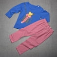 thumbnail image 1 of 2 Piezas Niños Mono De Dibujos Animados Camisa De Manga Larga Pantalones A Rayas (90)-126693.03 Likrtyny Bebé, 1 of 7