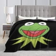 thumbnail image 2 of Manta de forro polar con forma de rana Gustavo para cama, sofá, manta de felpa suave y cálida para el hogar, camping, viajes, 80 x 60 pulgadas, 2 of 5
