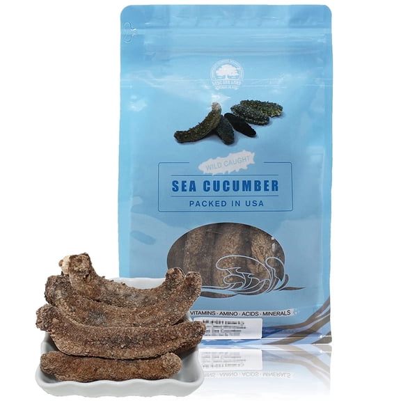 DABC OAK LAND Wild Alaska Red Sea Cucumber Dried Sea Cucumber Large 8oz/bag 9-12pcs 7-9 Years