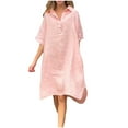 thumbnail image 2 of Gspmoly Robes Décontractées pour Femmes, Robes Décontractées pour Femmes à Manches Longues Unies à Col Rond Longues Robes Robes de Cocktail pour Femmes Offres Hebdomadaires, 2 of 6