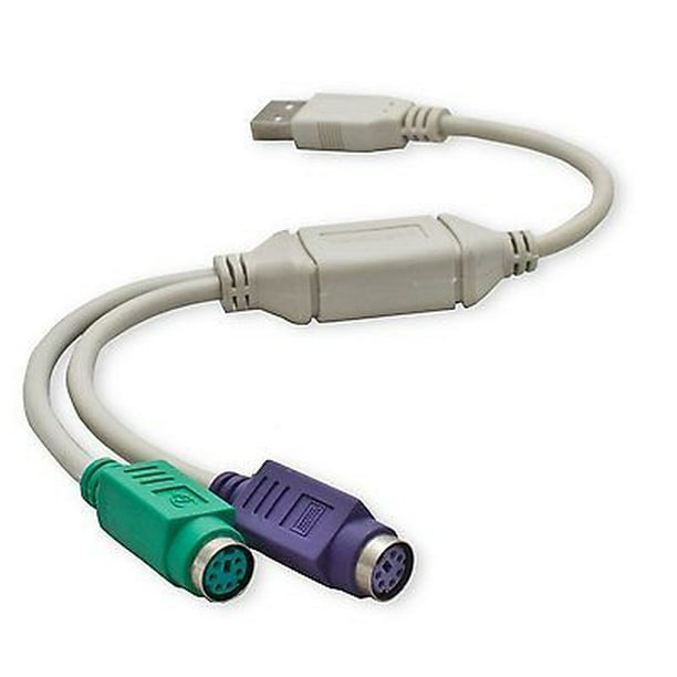 USB to Dual PS/2 Adapter for Mouse and Keyboard (White)