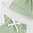thumbnail image 6 of Staki Baby Boys Jumpsuit Infant Baby Boy Clothes Baby Boy Outfits Letter Print Short Sleeve Romper Top Pants 2PCS Set 0 Months(White, 0 Months), 6 of 8