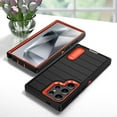 thumbnail image 5 of Dteck for Samsung Galaxy S24 Ultra Case with Invisible Kickstand, 10FT Military Protection S24 Ultra Case, Heavy Duty Shockproof S24 Ultra Phone Case Non-Slip Slim Case,Black Orange, 5 of 7