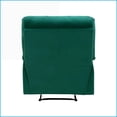 thumbnail image 3 of Recliners, Modern Solid Wood Reclining Chair with Square Tufted Back | Tab Pull Recline | Green | Velvet, 3 of 7