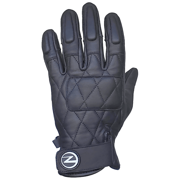 Zeebro Men's BLD–04 Protective Diamond Black Leather Gloves Size M