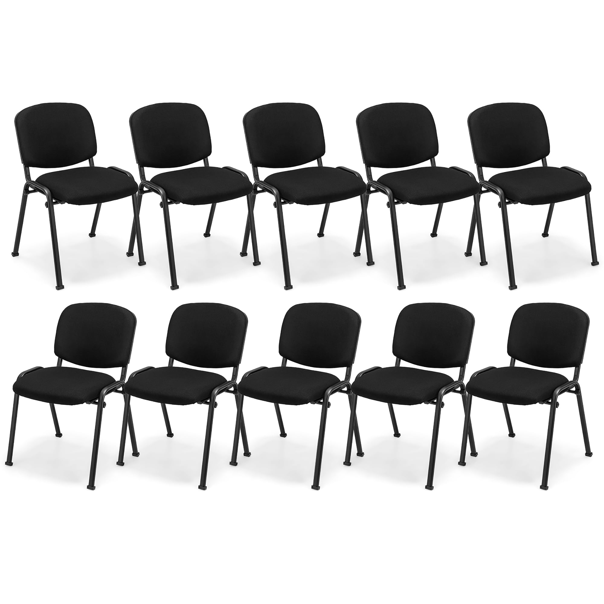 Gymax Set of 10 Office Guest Chair Stackable Reception Chair Waiting Conference Room