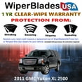 thumbnail image 2 of 2011 GMC Yukon XL 2500 Beam Wiper Blades Wipers w/1yr Warranty (Set of 3) w/Rear Wiper (WiperBladesUSA), 2 of 5
