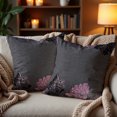 thumbnail image 6 of Throw Pillow Covers - Set of 4 Embroidered Decorative Floral PU Patchwork Cushion Case for Home Decor Sofa Couch Chair Bed Patio Living Room Bedroom Car Office Study - Gray, 18x18 Inches, 6 of 9