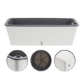 thumbnail image 1 of LEEYNEER Long Flower Pots Plastic Rectangular Planter Box with Water Storage for Windowsill Balcony Gardens Growing Vegetable Herb, 1 of 8