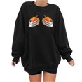 thumbnail image 1 of Camiseta suelta estampada a la moda para mujer, blusa de manga larga, cuello redondo, camisetas informales Pompotops FGAJ4357, 1 of 5