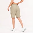 thumbnail image 4 of Satingcolo Shorts for Women Knee Length Casual Wide Leg Drawstring Hiking Work Summer Cargo Shorts with Pockets Athletic Shorts For Women, Size S-2XL, 4 of 7