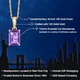 thumbnail image 2 of Gem Stone King 14K Yellow Gold Purple Amethyst Pendant Necklace | 0.95 Cttw | Gemstone February Birthstone | Octagon 7X5MM | Gold Necklace for Women | With 18 inch Gold Chain, 2 of 6