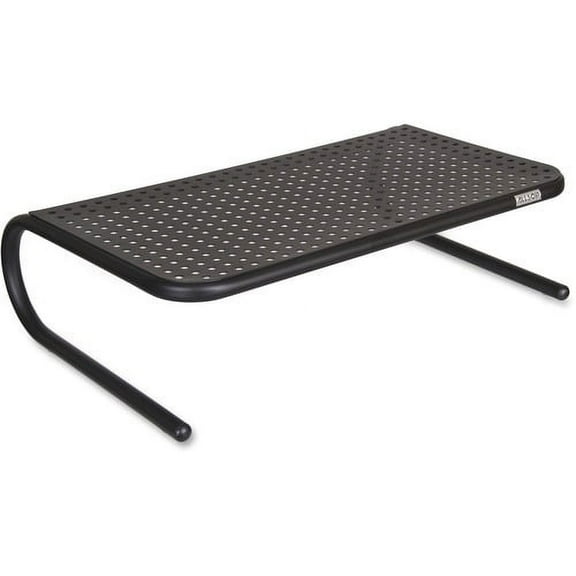 Allsop Large Metal Monitor Stand - 5.3" Height x 18.5" Width x 12.3" Depth - Powder Coated - Metal, Steel - Black | Bundle of 2 Each